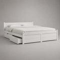 Letto matrimoniale in legno bianco con 2 cassetti, per materasso 160 x 200 cm, dimensioni 168 x 209 x 90 cm