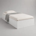 Letto singolo in legno bianco 90 x 200 cm con testiera bassa, 205 x 96 x 60 cm